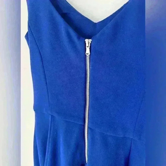 Zara Trafaluc Womens Royal Blue Preppy Prep Skort Romper Girlie Summer Small - Picture 11 of 12